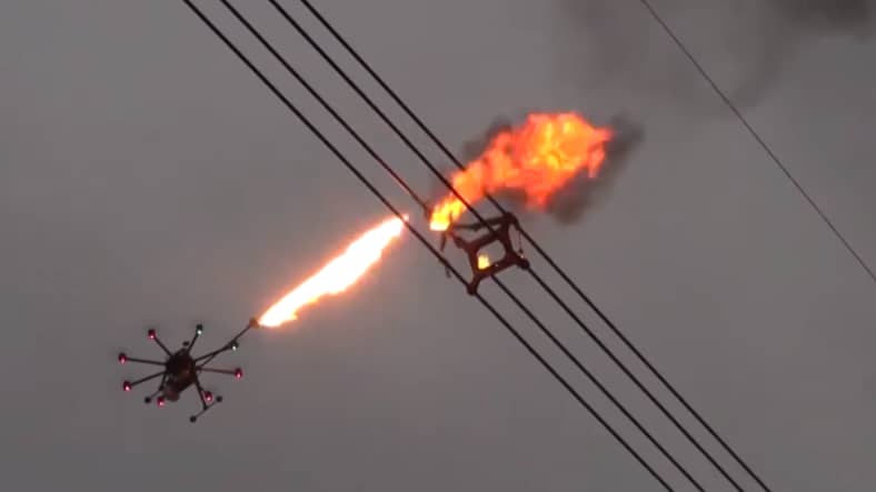 Flamethrower drone.